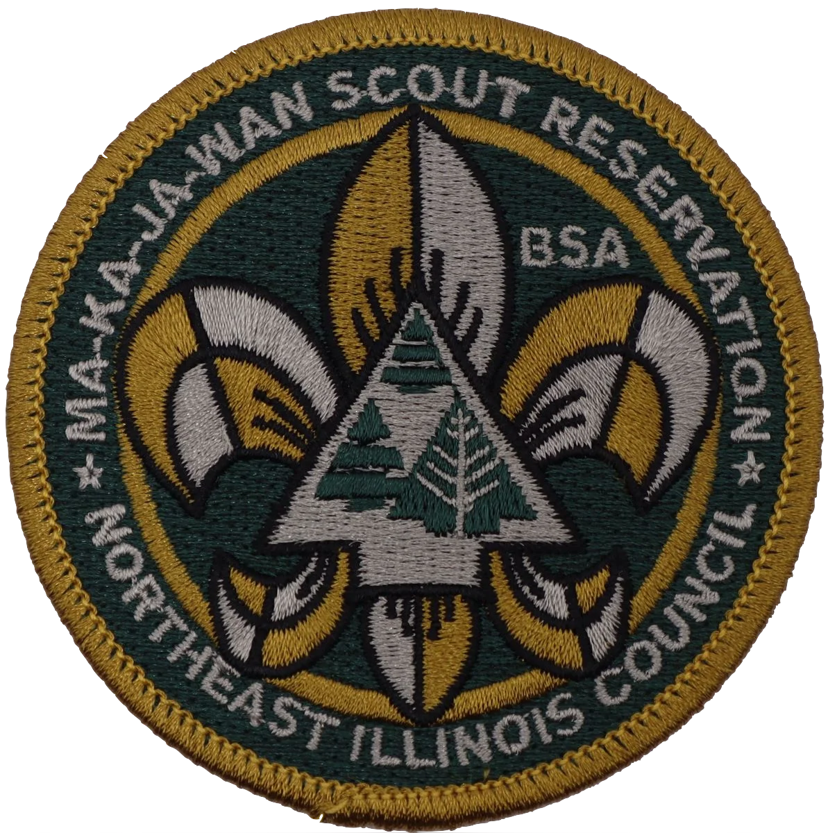 Circular Fleur de Lis Patch - Gold, Silver, and Green
